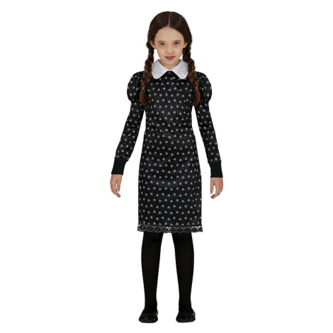 Guirca Dívčí kostým - Wednesday šaty s potiskem Velikost - děti: XL