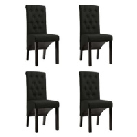 Jídelní židle 4 ks černé textil