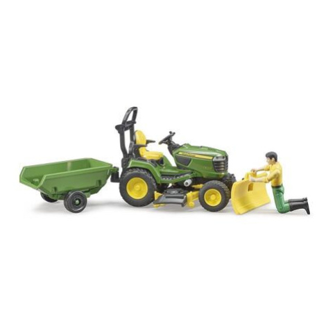 Bruder Malotraktor JOHN DEERE + vozík a figurka Brüder Mannesmann