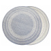Šňůrkový oboustranný koberec Brussels 205670/10310 modrý / krémový kruh