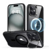 ESR Classic Hybrid Case with Stash Stand (HaloLock), Compatible with iPhone 16, Clear Black