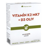 Pharma Activ Vitamín K2 MK7 + D3 OLIV 60+15 tobolek