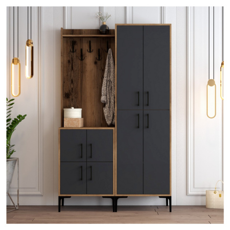 Hanah Home Předsíňová stěna Berlin ořech/antracit