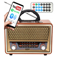 Bluetooth Přenosné Rádio Akumulátor Powerbanka Skutečný Retro Vintage Styl