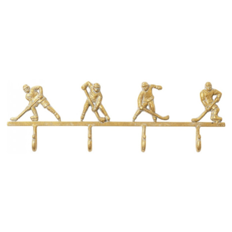 KARE Design Nástěnný věšák Ice Hockey - zlatý, 48cm