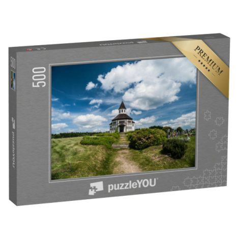 puzzle 500 dílků „Tesařovská kaple, Kořenov, Jizerské hory, Česká republika“