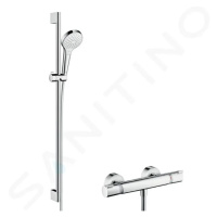 HANSGROHE Croma Select S Sprchový set s termostatem Ecostat, 2 proudy, chrom 27833400