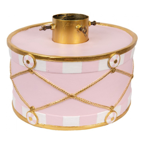 Stojan na vánoční stromeček růžovo-zlatý bubínek – 40x40x30 cm Clayre & Eef