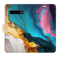 iSaprio Flip pouzdro Colourful Marble pro Samsung Galaxy S10