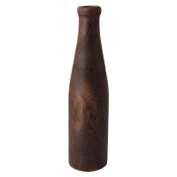 Dřevěná úzká váza tmavá 40 cm