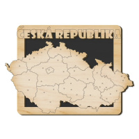 FK Dřevěná magnetka - mapa Česká republika - 9,2 x 6,5 cm Barva dřeva: Černá