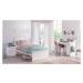 Dětská postel s úložným prostorem betty 100x200cm - bílá/růžová