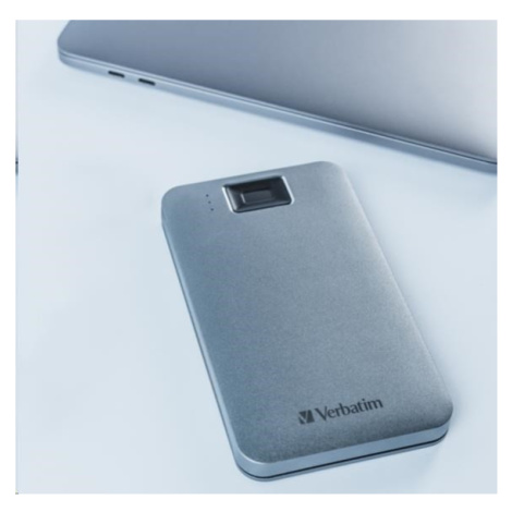 VERBATIM externí HDD 2TB, Executive Fingerprint Secure, USB 3.2 Gen 1 / USB-C, šedá