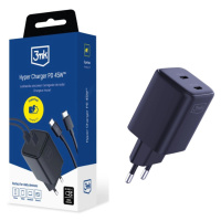 Hyper Charger Černá síťová nabíječka 3MK Pd GaN 45W Usb C to C kabel