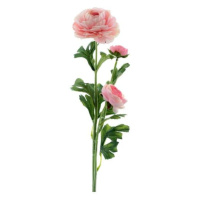 Pryskyřník NEW ORLEANS řezaný umělý se 3 květy sv.růžový 64cm