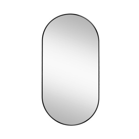 Nástěnné zrcadlo Josie 50x100 cm, černé oválné Asko