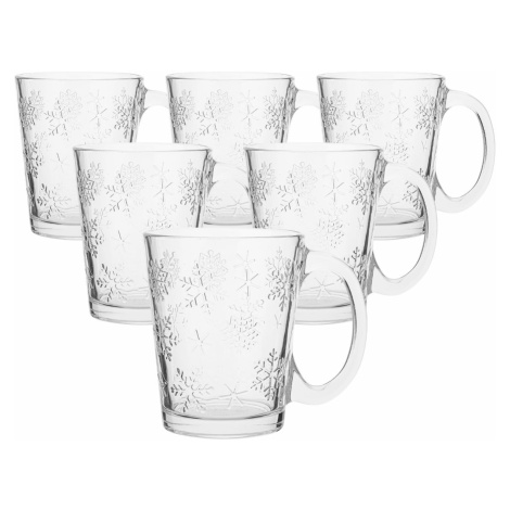 Altom Sada 6 skleněných hrnků Snowflakes 300 ml