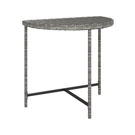Zahradní stůl šedý 80 × 50 × 75 cm polyratan, 316655 SHUMEE