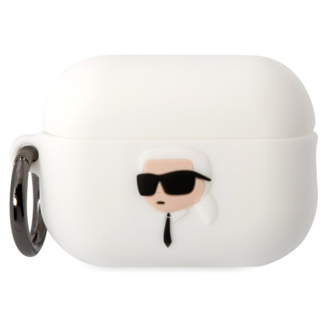 Karl Lagerfeld 3D Logo NFT Karl Head Silikonové pouzdro Airpods Pro 2 bílé