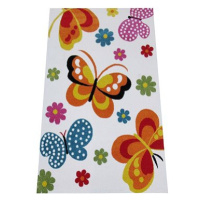 Dětský kusový koberec Motýli na krémovém podkladu -200 × 290