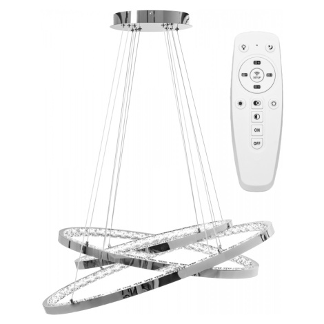 TooLight Křišťálové stropní svítidlo na dálkové ovládání LED APP772-3CP stříbrné