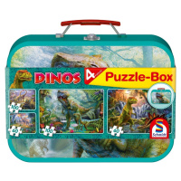 Puzzle Dinosauři 4v1 v plechovém kufříku