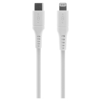 FIXED Liquid silicone kabel USB-C/Lightning (PD), MFi, 1.2m, bílý