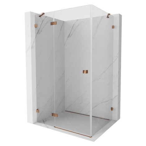 MEXEN/S Lunar sprchový kout dveře křídlové levá 95 x 70, transparent, růžové zlato 834-095-070-6