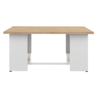 Bílý konferenční stolek s deskou v dekoru dubu 67x67 cm Square - TemaHome