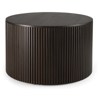 Konferenční stolek Roller Max - lakovaný mahagon - tmavě hnědý - kulatý - snímatelný potah - Eth