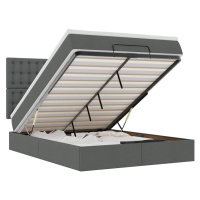 vidaXL Osmanský rám postele s matrací tmavě šedá 140x200cm textil