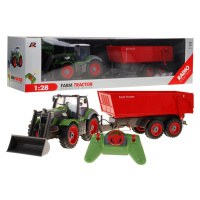 mamido  Traktor s vlečkou na dálkové ovládání RC zeleno-červený RC