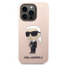 Pouzdro Karl Lagerfeld Liquid Silicone Ikonik NFT iPhone 14 Pro Max růžové