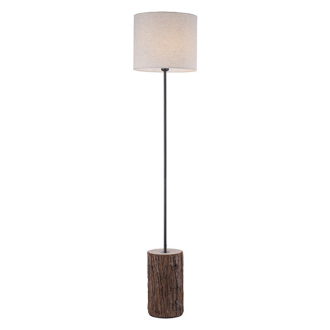 Venkovská stojací lampa dřevěná s bílým stínidlem - Oriana Paul Neuhaus