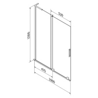 MEXEN/S Velar L dvoukřídlá posuvná vanová zástěna 100 x 150 cm, transparent, zlatá 896-100-003-0