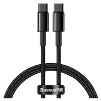 Odolný kabel nylonem opletený USB-C / USB-C PD QC výkon 100W 5A Baseus CATWJ-A01 2m Černý