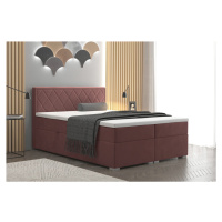 Vysoká postel boxspring SEVILLA, s matracemi a topperem, 140x200cm