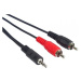 PremiumCord Kabel Jack 3, 5mm-2xCINCH M/M 15m