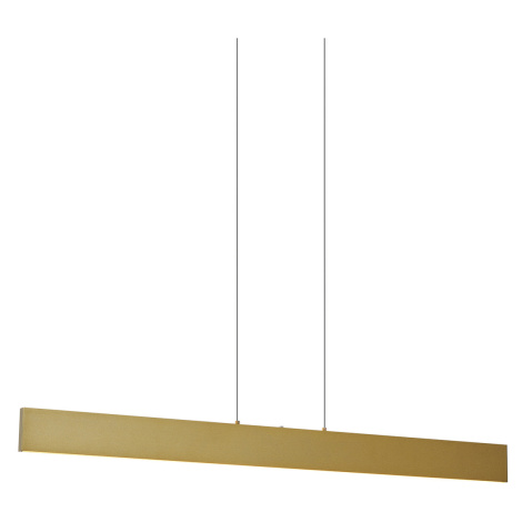 Moderní závěsné svítidlo mosazné vč. LED 3-stupňové stmívatelné Easylift - Straight QAZQA