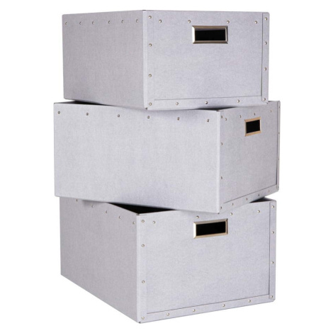 Světle šedé kartonové úložné boxy v sadě 3 ks Ture – Bigso Box of Sweden
