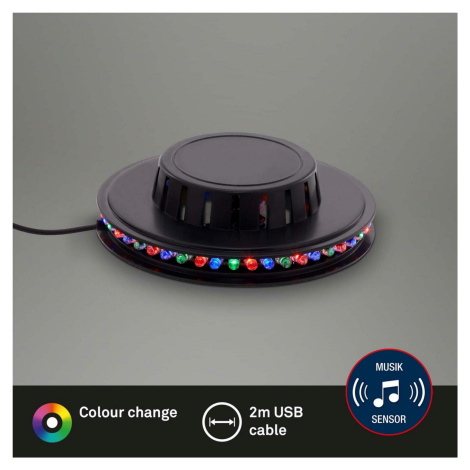 BRILONER LED RGB světelný puk pr. 12,5 cm max. 3W černá BRILO 2341-048