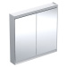 Geberit ONE - Zrcadlová skříňka s LED osvětlením, 900x900x150 mm, 2 dvířka, hliník 505.813.00.1