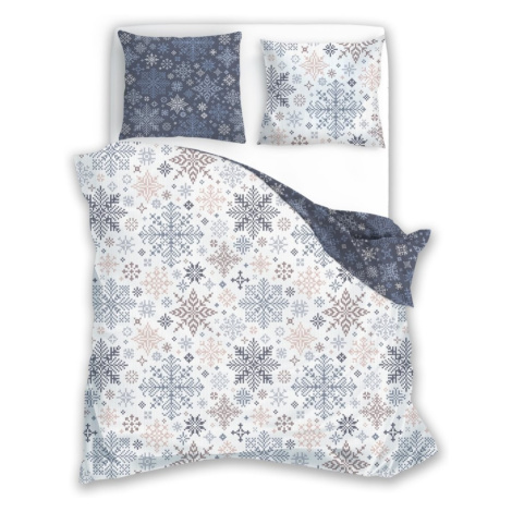 Faro Vánoční bavlněné povlečení Scandic 077 160x200 cm + 2x 70x80 cm bílé/šedé