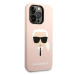 Karl Lagerfeld KLHMP14LSLKHLP hard silikonové pouzdro iPhone 14 PRO 6.1" light pink Silicone Kar