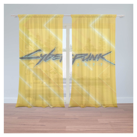 Sablio Záclony Cyberpunk 2077 Žlutý: 2ks 150x250cm