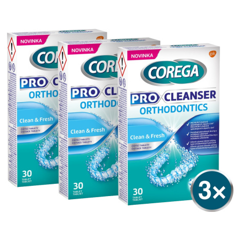 COREGA čisticí tablety Pro Cleanser Orthodontics 3 x 30 tablet