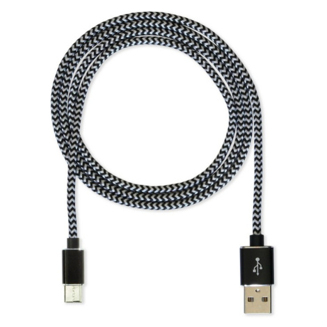 Datový kabel CUBE1 nylon USB > USB-C, 1m, černá