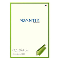 DANTIK rámeček 42 × 59,4, ALU profil 7269 Zelený Smaragd broušený plexi čiré