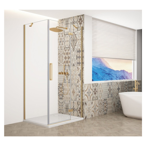 TRINITY GOLD MATT čtvercový sprchový kout 1000x1000mm, čiré sklo, pravé GT5610-10CR-G GELCO
