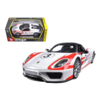 Bburago Race Porsche 918 Weissach bílá 1:24